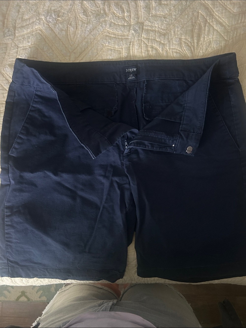 J. Crew Women's Navy Stretch Chino Bermuda Shorts